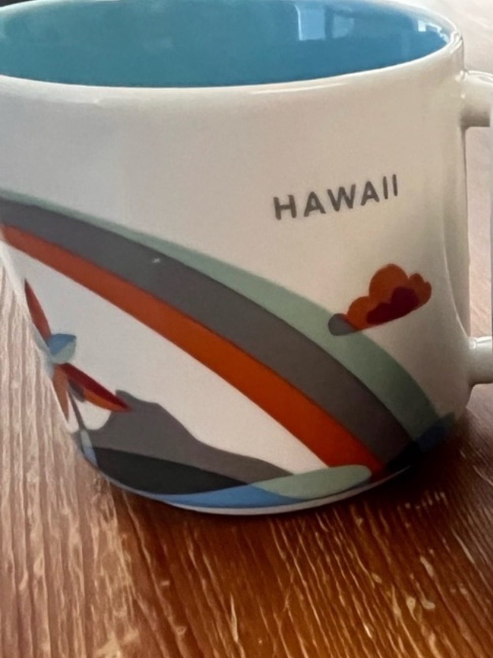 Starbucks Hawaii you are here Ceramic Mug White with Blue Interior